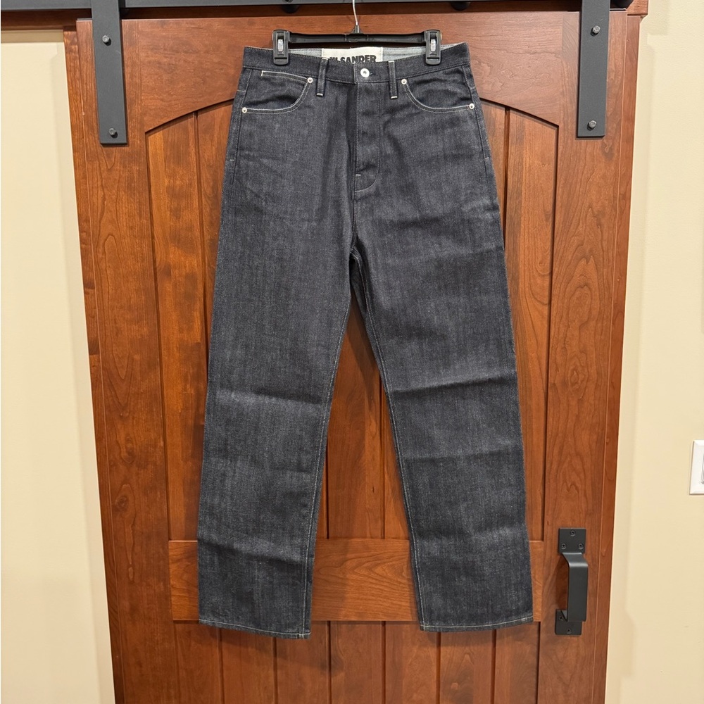 Men’s Jil Sander Rigid 100% Cotton Dark Wash Wide Leg Jeans